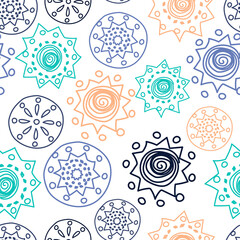 Vector Color. Perforated patterns Papel Picado pattern, hand-drawn solid laces. Hispanic Heritage Month. Polygonal seamless pattern for web banner, poster, cover, splash, social network.