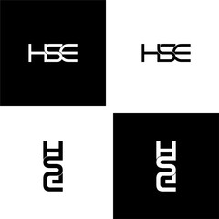 Obraz premium hse letter original monogram logo design set