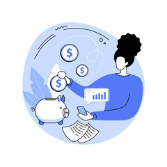 Budget planning software isolated cartoon vector illustrations.