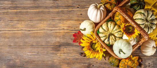 Autumn pumpkins background