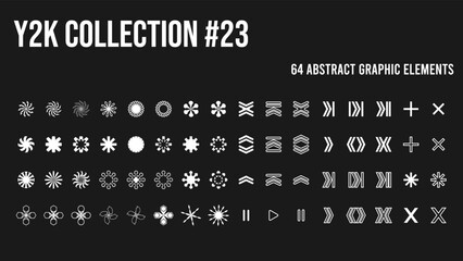 Brutalism shapes, minimalist geometric elements, abstract bauhaus forms. Simple star and flower shape, basic form, trendy modern graphic element vector set. Vector illustration