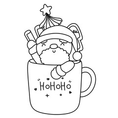 santa in christmas mug