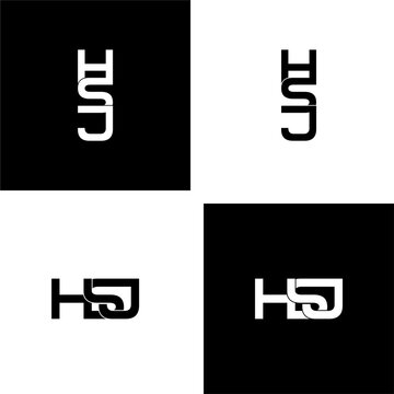 hsj letter original monogram logo design set