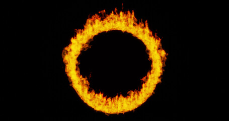 炎の輪の3Dイラスト
