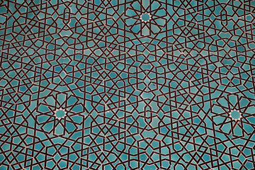Blue Tiles in Karatay Madrasa in Konya, Turkiye