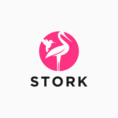 stork logo design vector illustration
