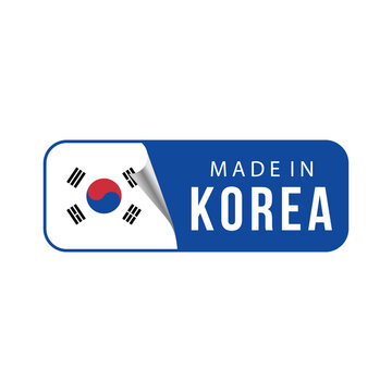Made in Korea. vector illustration for label, sticker, logo, icon, seal, emblem, and product package, etc