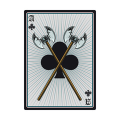 Playing card. Ace of all suits. Vector illustrations collection for gambling, poker club, online game