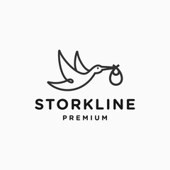 stork logo design icon vector illustration
