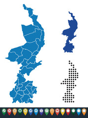 Fototapeta premium Set maps of Limburg province