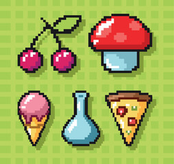 set of pixel art