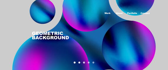 Flowing gradient colors and round elements and circles. Vector illustration for wallpaper, banner, background, leaflet, catalog, cover, flyer © antishock