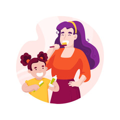 Holding a tooth brush isolated cartoon vector illustration.