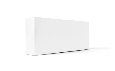 Blank white paper box for products design mock-up isolated on white background