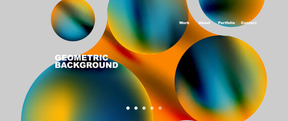 Flowing gradient colors and round elements and circles. Vector illustration for wallpaper, banner, background, leaflet, catalog, cover, flyer