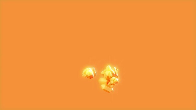 sweet crystals period (full stop) and comma - design abstract font on orange backdrop, isolated - loop video