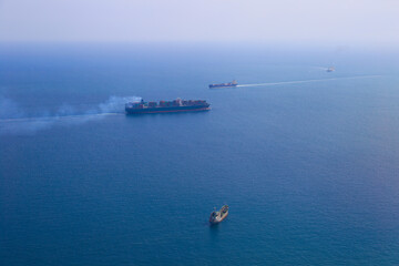 Ships and Cargo ship on the sea