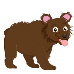 cute brown bear on white background