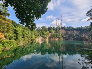 reflection of trees in the lake