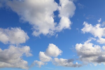 White clouds blue sky