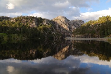 Fototapeta na wymiar Langevatnet lake in Agder. Norway nature.