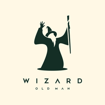 Wizard Magician logo design illustrations vector template