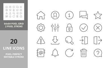 user interface icons 64px and 256px editable vector set 1/4 - obrazy, fototapety, plakaty