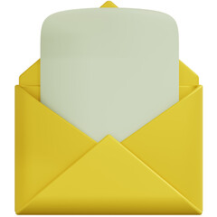 3D Rendering of  Opened Message Icon
