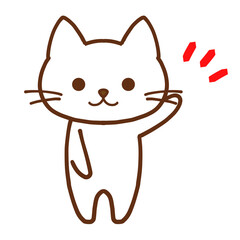 ワンポイントを伝える丸目のかわいい白猫