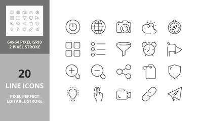 user interface icons 64px and 256px editable vector set 3/4