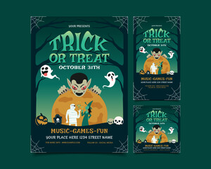 Trick or Treat Flyer Template Set