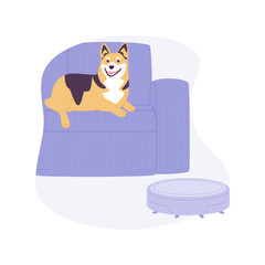 Robot vacuum cleaner isolated cartoon vector illustrations.