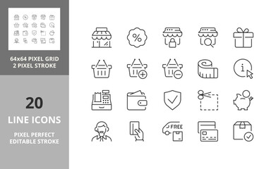 shopping icons 64px and 256px editable vector set 2/3