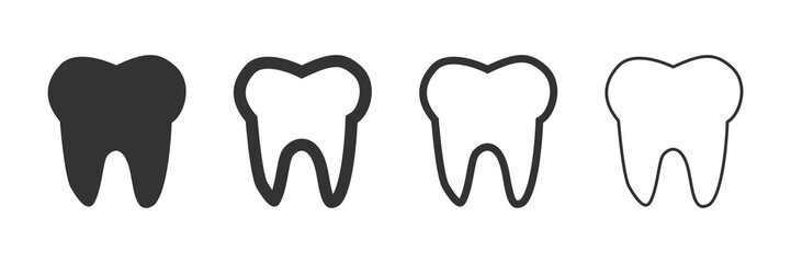 Tooth icon. Vector illustration isolated on white background.
