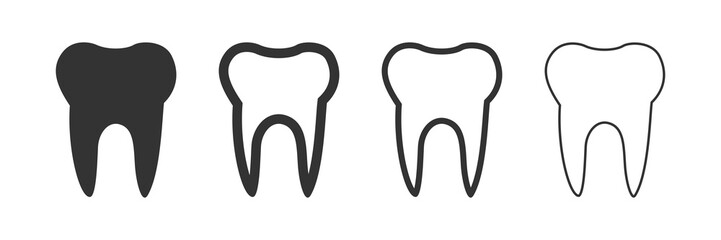 Tooth icon. Vector illustration isolated on white background.