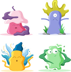 Set of colorful monsters