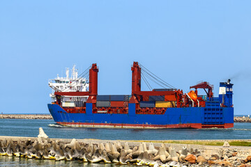 General Cargo ship loaded with containers