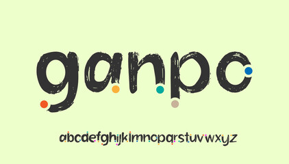 Fototapeta Paint brush stroke Ganpo typography letter logo design obraz