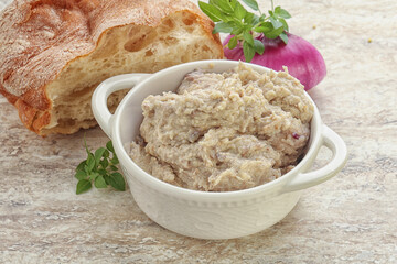 Jewish traditional cuisine herring mousse Forsmak