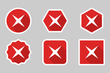 Fototapeta premium Wrong marks Icon Set, Cross marks, Rejected, Disapproved, No, False, Not Ok, Wrong Choices, Task Completion, Voting. - vector mark symbols in red. White stroke design.