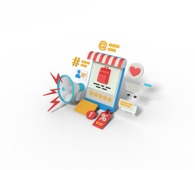 3d Illustration of Smartphone Advertisement