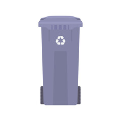 Recycle Bin Flat Illustration. Clean Icon Design Element on Isolated White Background