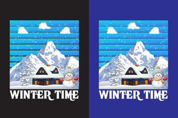 Winter T-Shirt Design Template