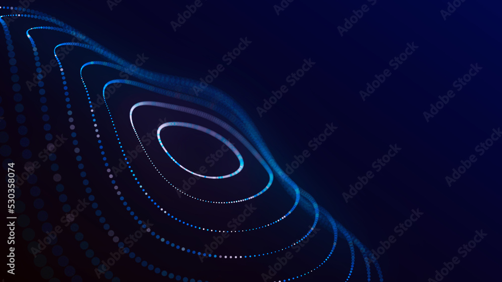 Poster data technology illustration. abstract background with a dynamic wave. plexus. 3d rendering.
