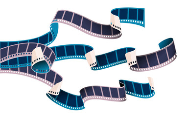 Fototapeta premium Stripes of movie cinema film reels tape PNG