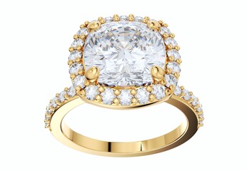 Jewelry Diamond Engagement Ring For Women, 3D Rendering