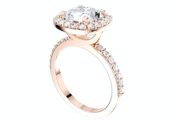 Jewelry Diamond Engagement Ring For Women, 3D Rendering