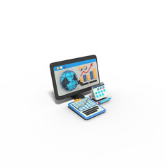 3d illustration of website SEO