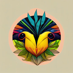 Tropical Bright Toucan Bird. High quality 3d illustration