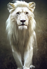 walking white lion